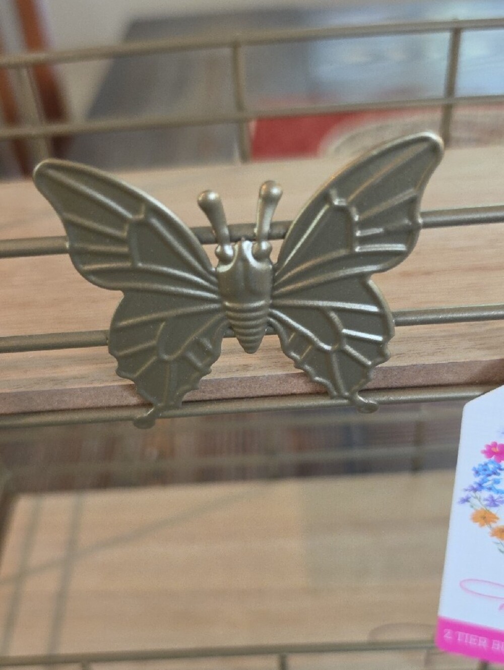 One Day Sale NEW Dolly Parton TwoTier Butterfly Vanity Tray Antique Gold Finish - Picture 3 of 5